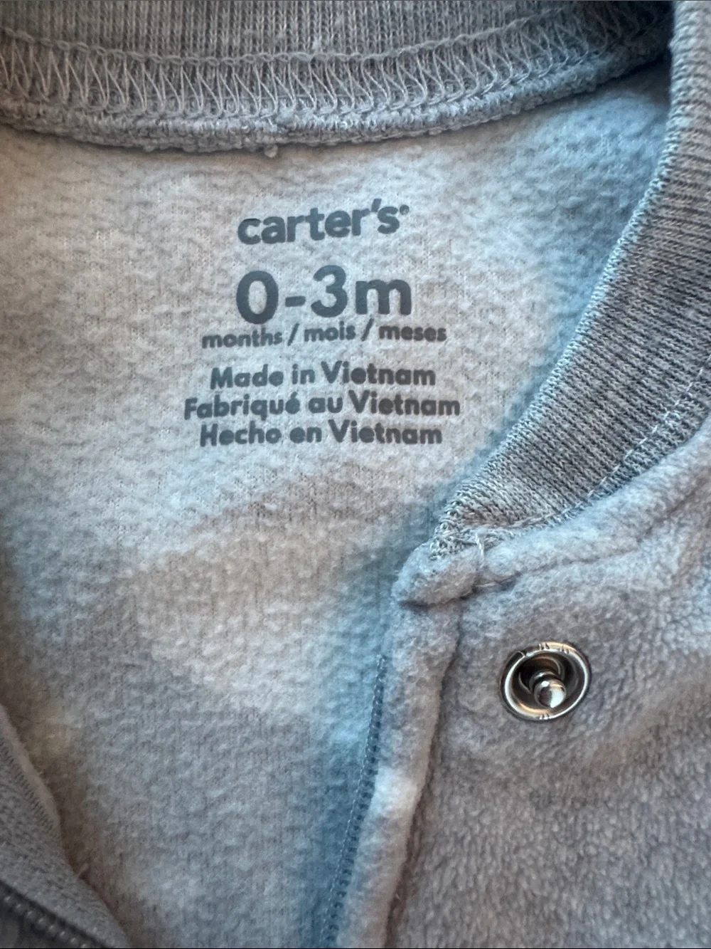 Carter's Gray Sleep Sack with White Cloud & Moon Print